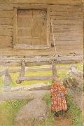 A Rattvik Girl  by Wooden Storehous Carl Larsson